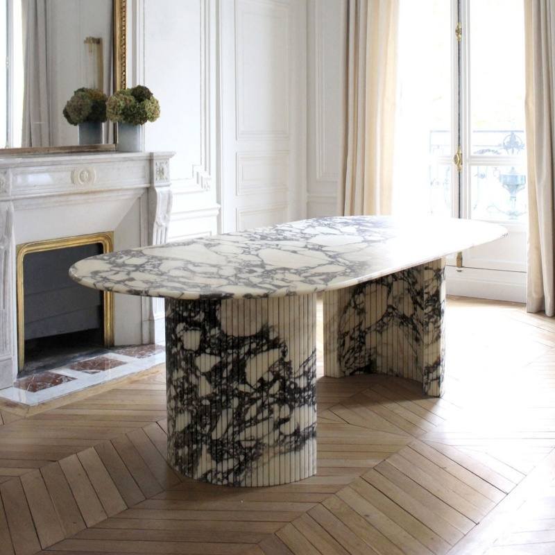 Natural stone dining tables