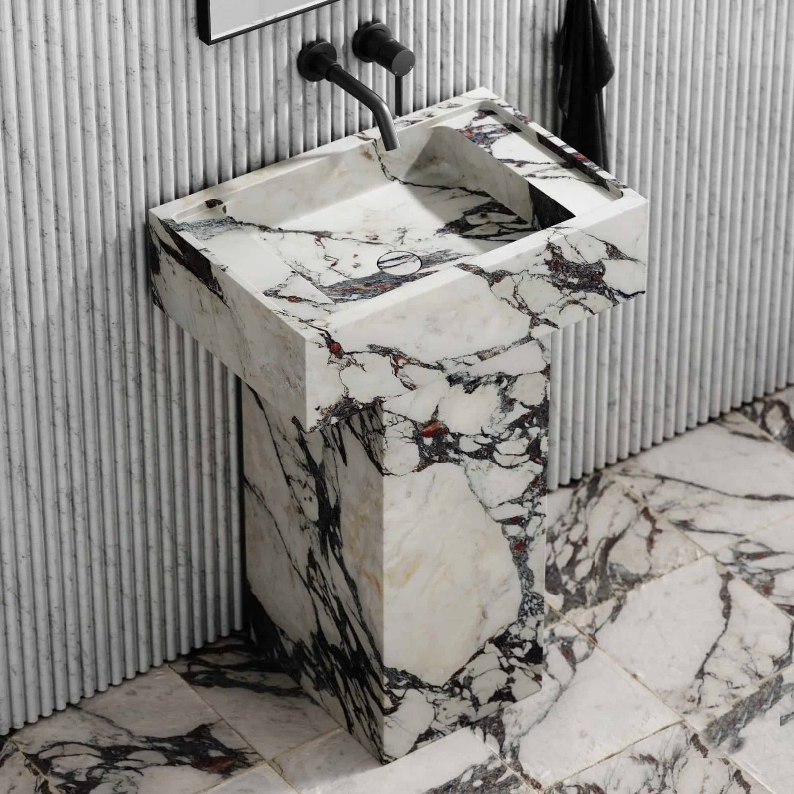 Natural stone pedestal sinks
